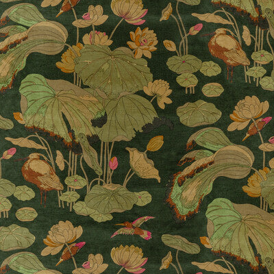 G P & J BAKER VELVET FLORA & FAUNA GREEN,PINK,   - BP10814.2.0