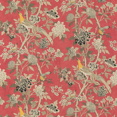 G P & J Baker - Hydrangea Bird (Archive) Old Rose (BP10851-4) Fabric