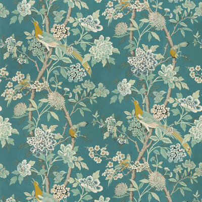 G P & J Baker - Hydrangea Bird (Archive) Teal (BP10851-5) Fabric