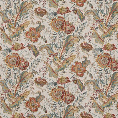 G P & J BAKER PRINT  TEAL,RED,BEIGE   - BP10938.3.0