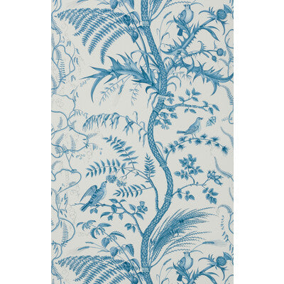 Brunschwig & Fils - Bird And Thistle Blue (BR-69518-222) Wallpaper