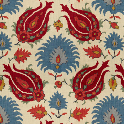 BRUNSCHWIG & FILS PRINT GLOBAL BEIGE,BURGUNDY/RED,LIGHT BLUE   - BR-700020.176.0