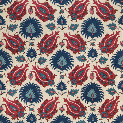 BRUNSCHWIG & FILS PRINT GLOBAL MULTI,DARK BLUE,BURGUNDY   - BR-700020.5019.0