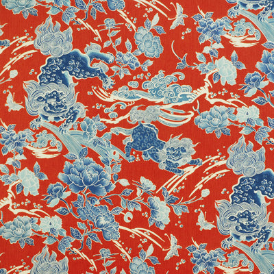 BRUNSCHWIG & FILS PRINT CHINOISERIE BURGUNDY/RED,BLUE,   - BR-79086.143.0