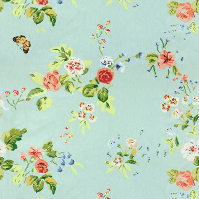 BRUNSCHWIG & FILS PRINT BOTANICAL & FLORAL LIGHT BLUE,PINK,   - BR-79197.222.0