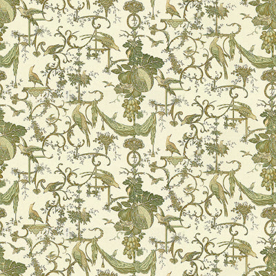 BRUNSCHWIG & FILS PRINT FLORA & FAUNA GREEN,,   - BR-79500.432.0