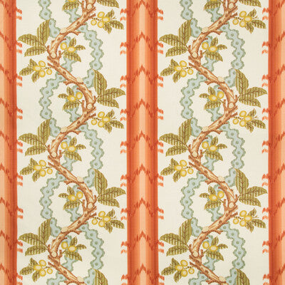 BRUNSCHWIG & FILS PRINT BOTANICAL & FLORAL MULTI,ORANGE,OLIVE GREEN   - BR-79510.123.0