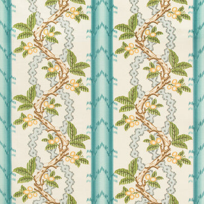 BRUNSCHWIG & FILS PRINT BOTANICAL & FLORAL MULTI,TEAL,TURQUOISE   - BR-79510.13.0