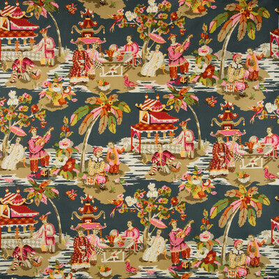 BRUNSCHWIG & FILS PRINT CHINOISERIE MULTI,GREY,PINK   - BR-79601.117.0