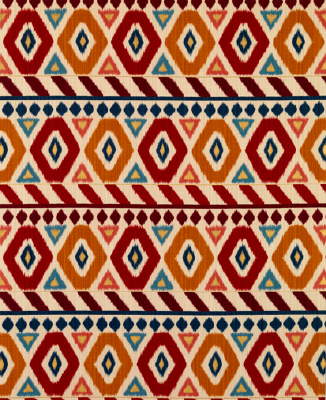 BRUNSCHWIG & FILS PRINT IKAT/SOUTHWEST/KILIMS BURGUNDY/RED,BLUE,YELLOW   - BR-79786.147.0