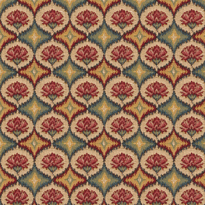 BRUNSCHWIG & FILS TAPESTRY MEDALLION / SUZANI / PERSIAN BURGUNDY/RED,BLUE,BEIGE   - BR-89438.M12.0