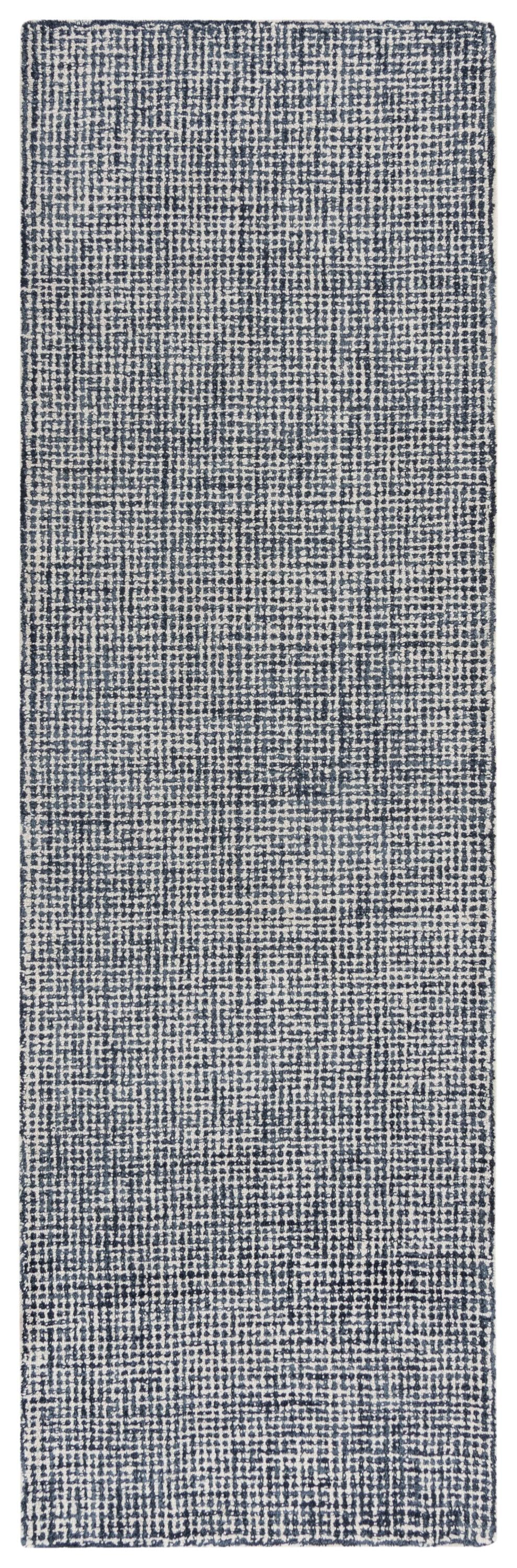 2' x 8' runner rug with a neutral brindle pattern.