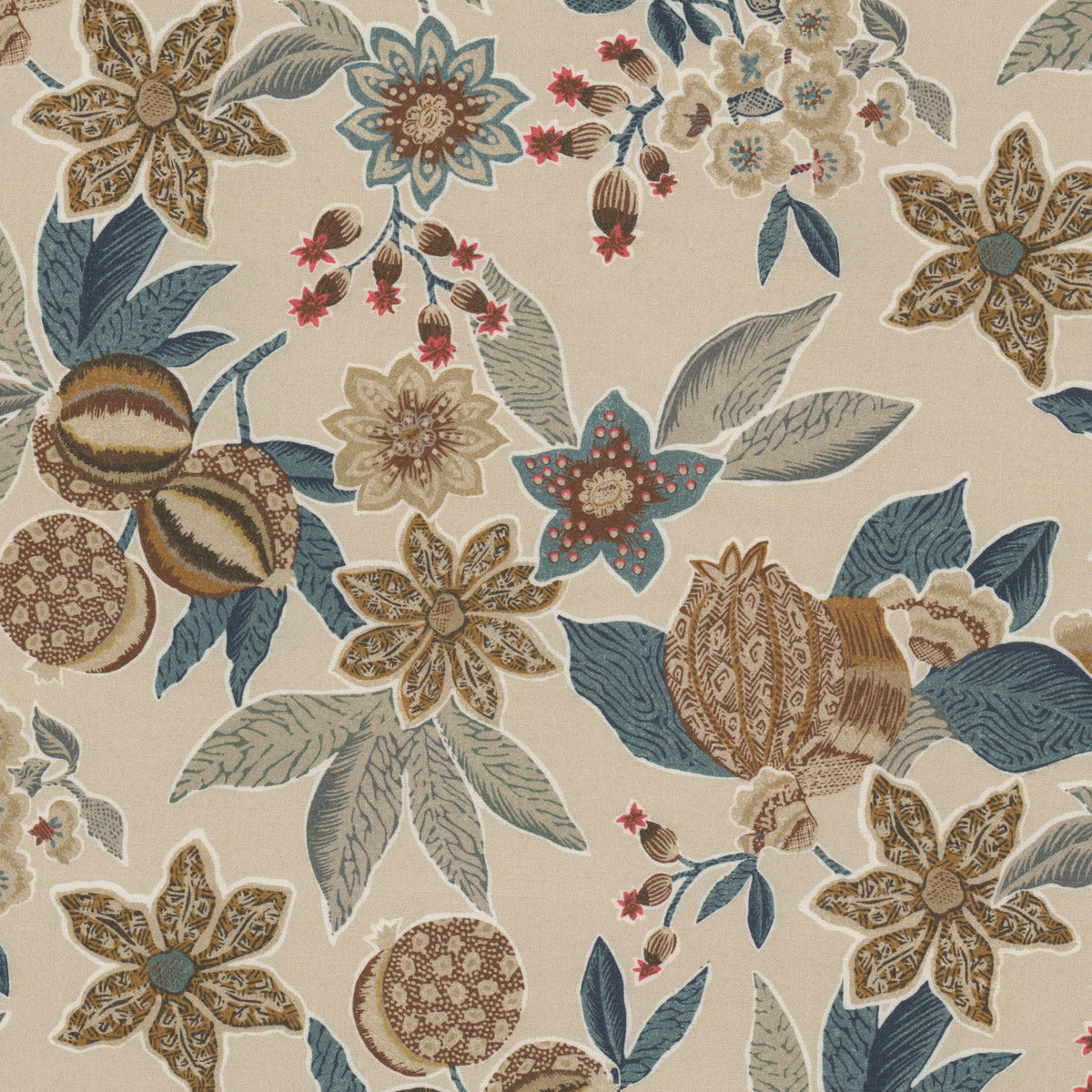 STOUT TEXTILES  MULTIPURPOSE,PRINT TRADITIONAL, FLORAL ANTIQUE   - BROD-1