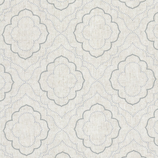STOUT TEXTILES  DRAPERY,EMBROIDERIES TRANSITIONAL,, MEDALLION SILVER,CHROME   - BRUB-2