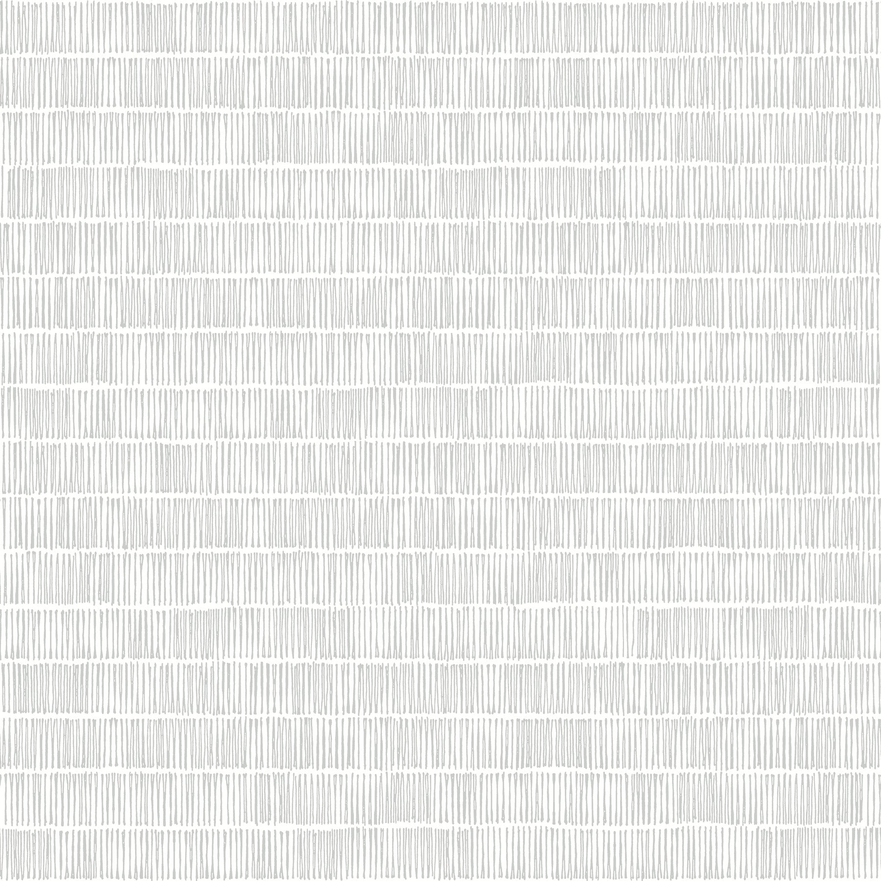 Gray horizontal hash marks in a geometric pattern on white wallpaper; subtle textured design.