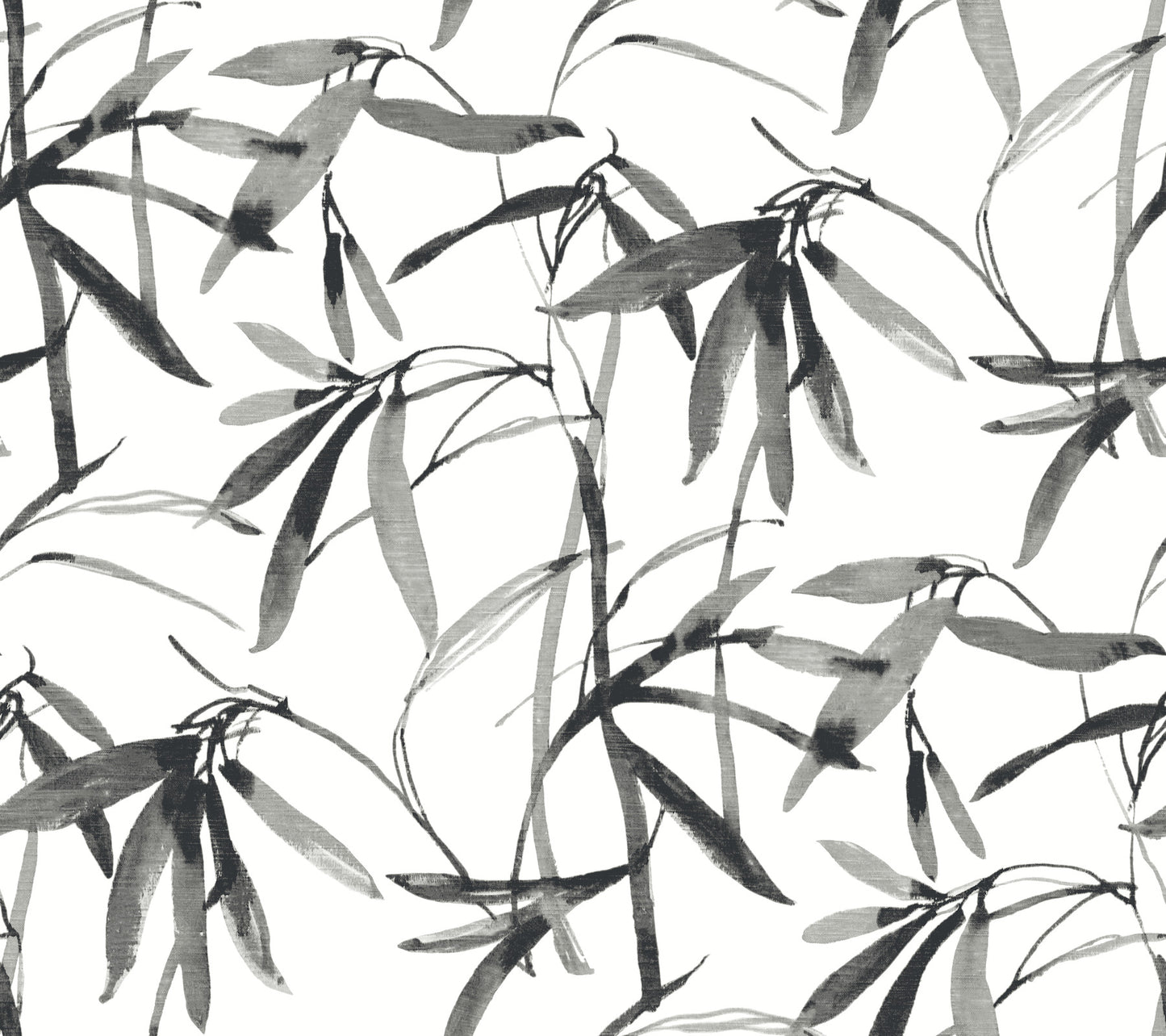York Wallcoverings Black and White, III Bamboo Ink Black and White Wallpaper  Botanical Whites and Off-Whites  Wallpaper - BW3843