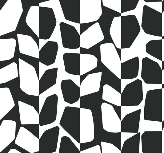 York Wallcoverings Black and White, III Primitive Vines Black and White Wallpaper  Geometrics Whites and Off-Whites  Wallpaper - BW3893