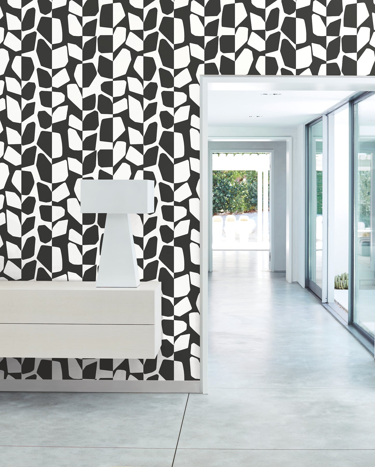 York Wallcoverings Black and White, III Primitive Vines Black and White Wallpaper  Geometrics Whites and Off-Whites  Wallpaper - BW3893
