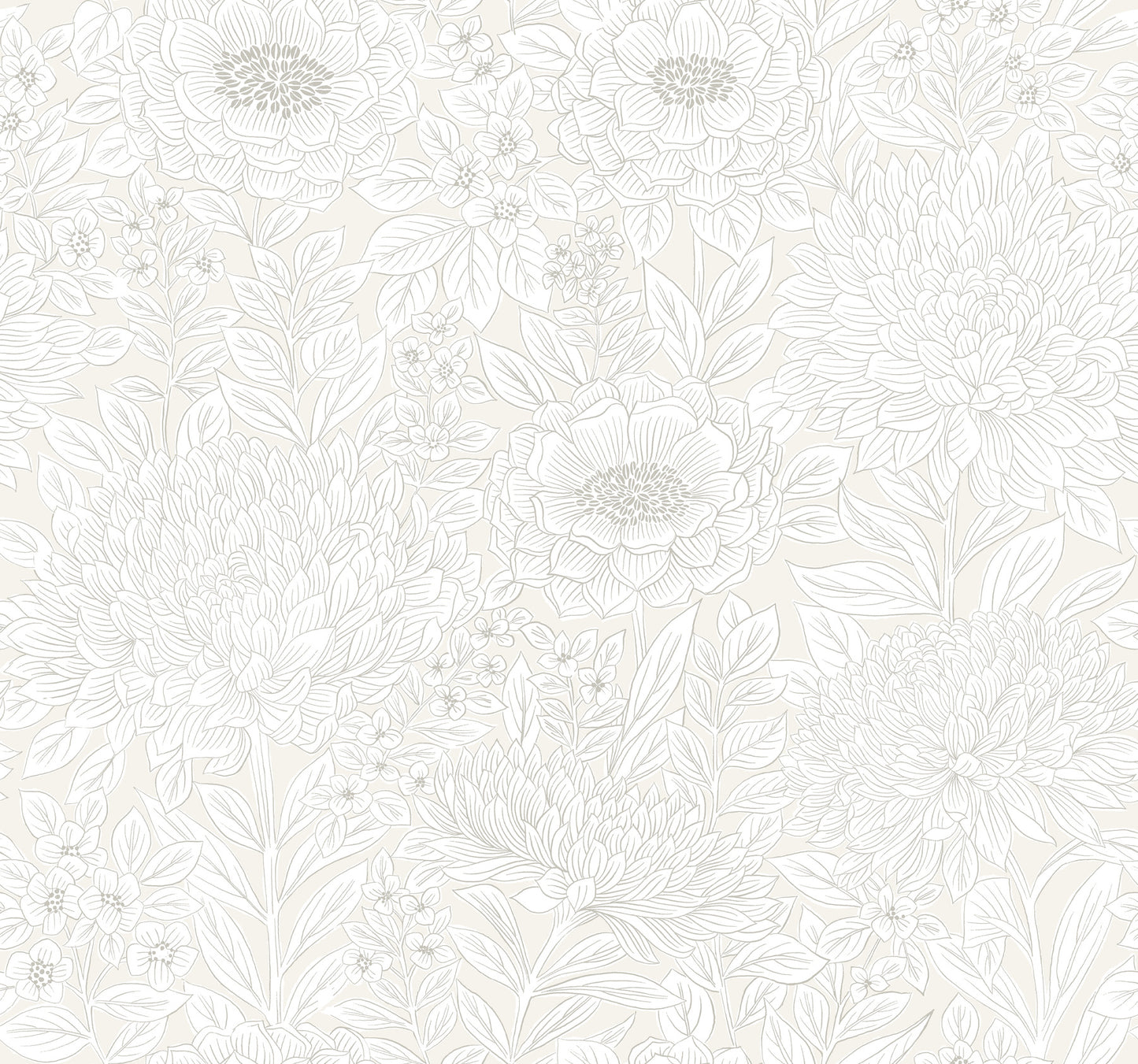 York Wallcoverings Shimmering Finishes Wood Block Blooms Cream Wallpaper  Florals and Flowers Yellows  Wallpaper - BW3921