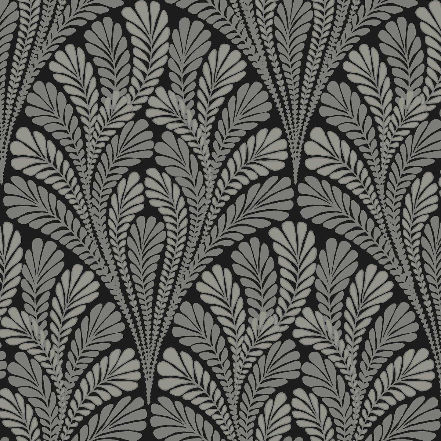 York Wallcoverings Black and White Resource Library Shell Damask Black Wallpaper  Damasks Blacks  Wallpaper - BW3951