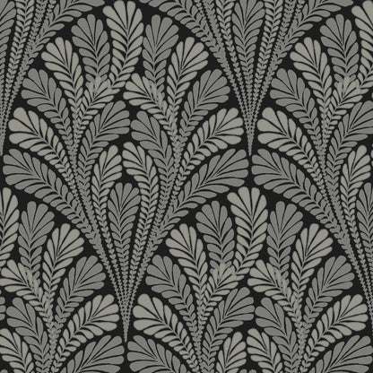 York Wallcoverings Black and White Resource Library Shell Damask Black Wallpaper  Damasks Blacks  Wallpaper - BW3951