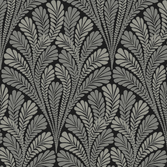York Wallcoverings Black and White Resource Library Shell Damask Black Wallpaper  Damasks Blacks  Wallpaper - BW3951