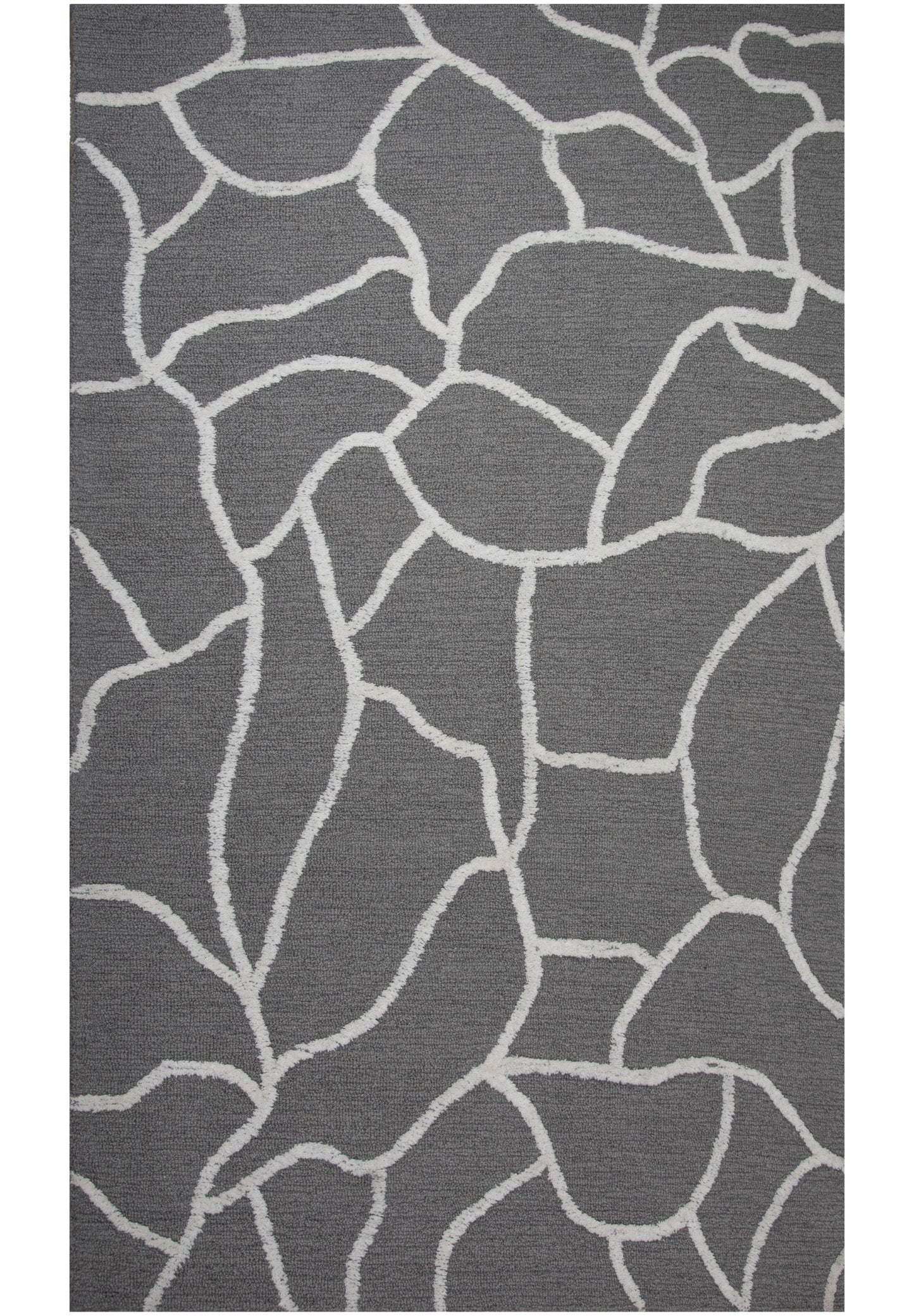 Gray contemporary rug, 5' x 8'.