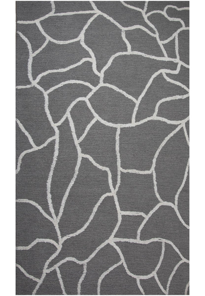 Gray contemporary rug, 5' x 8'.