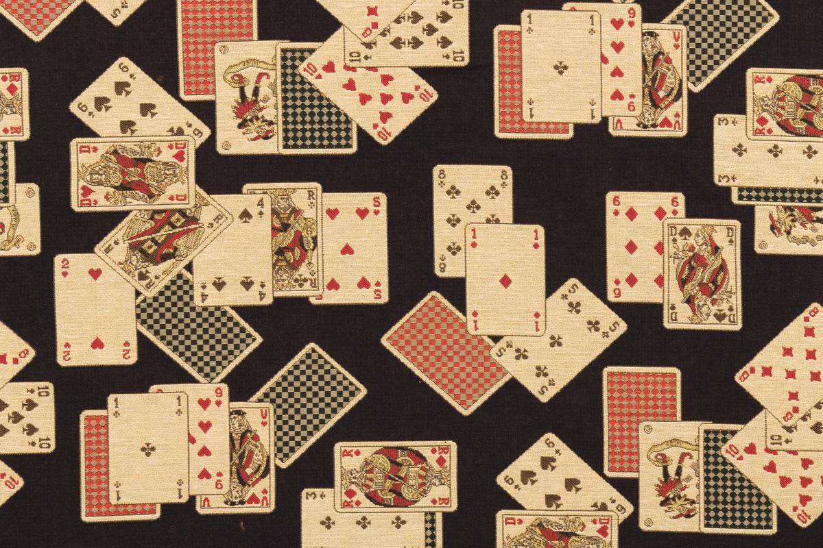 SCALAMANDRE OUTLET  FABRIC DEUCES ARE WILD  FABRIC BLACK JACK   - BZ F6010551