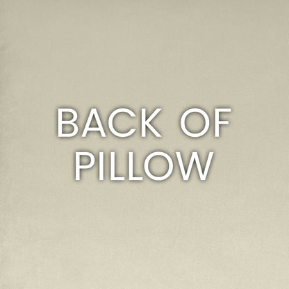 Beige textured pillow fabric with bold white BACK OF PILLOW lettering, minimalist neutral decor.