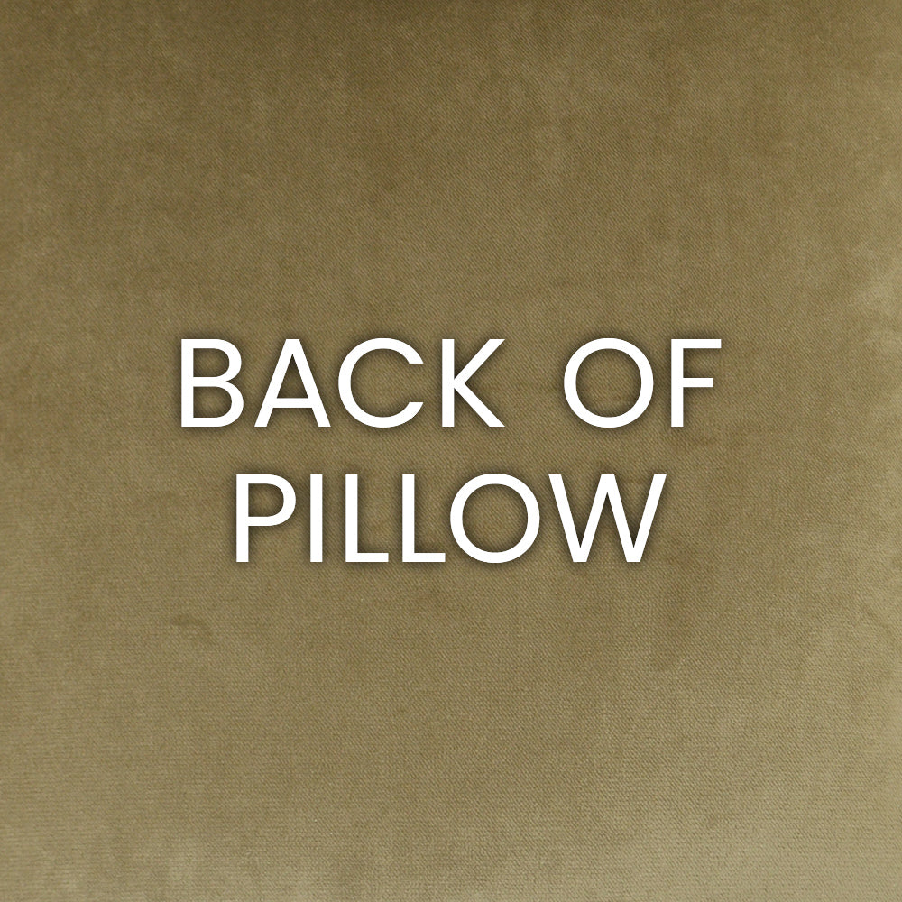 Back of pillow in warm tan-brown fabric with subtle texture.