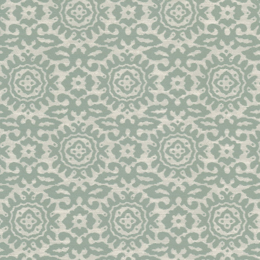 STOUT TEXTILES  UPHOLSTERY,WOVENS TRANSITIONAL,, MEDALLION AQUA   - CAFE-1
