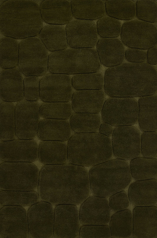 Dark olive-green faux crocodile skin texture with rounded, irregular scales.