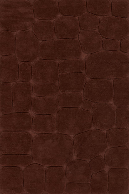 Deep burgundy faux crocodile-skin rug with plush velvet texture and embossed scale pattern.