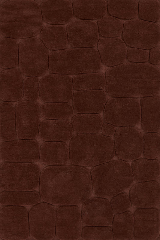 Deep burgundy faux crocodile-skin rug with plush velvet texture and embossed scale pattern.