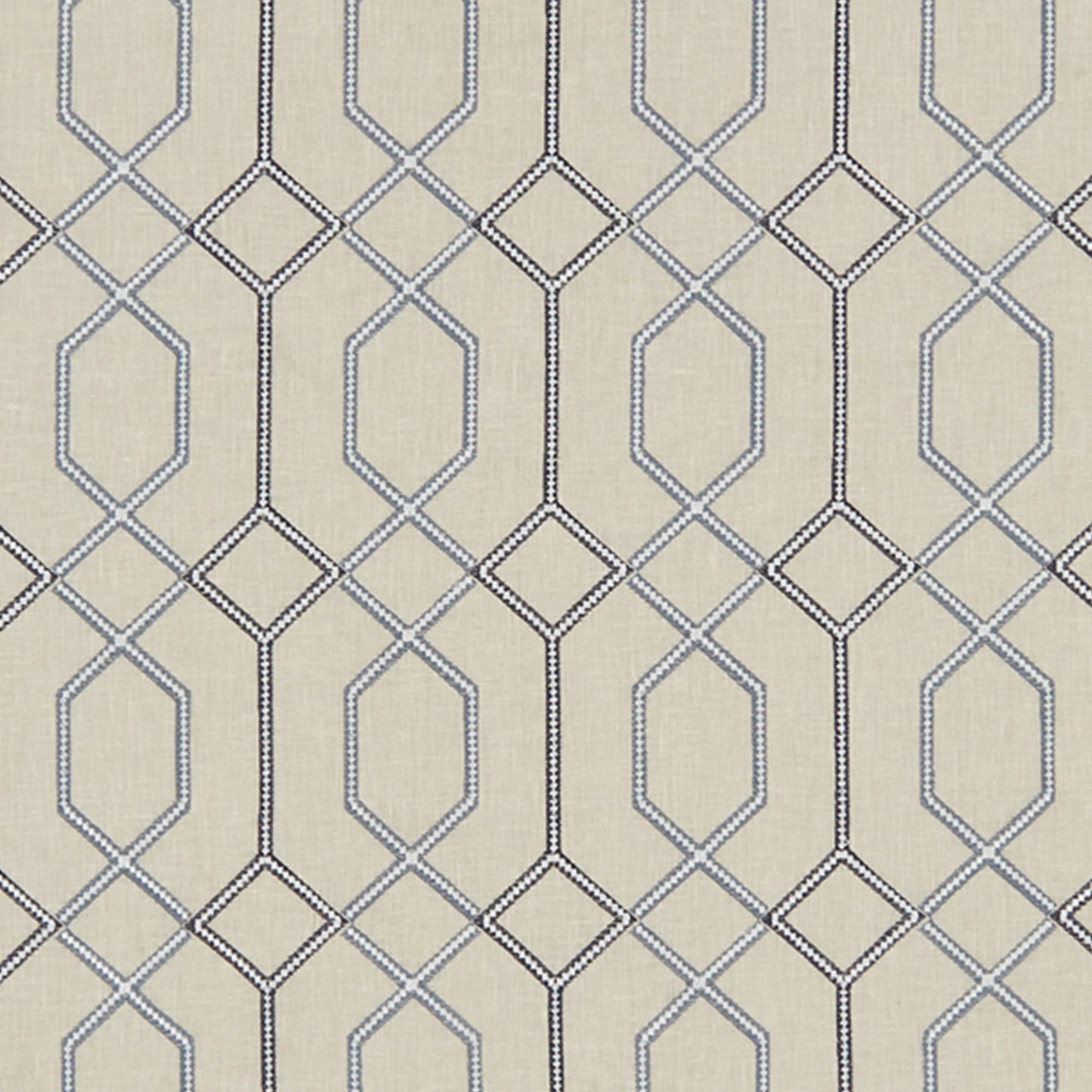 JF Fabrics CARDIFF 65 Fabric Transitional,Contemporary,Geometric Blue  Embroidery - 7626665 J8211