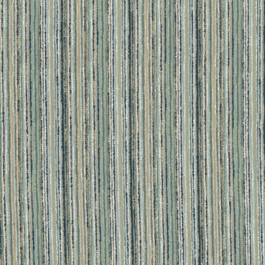 STOUT TEXTILES  UPHOLSTERY,CHENILLE TRADITIONAL, STRIPE PEACOCK   - CARE-1