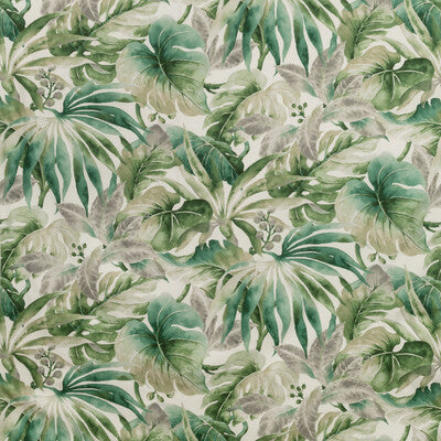 KRAVET BASICS PRINT TROPICAL WHITE,GREEN,TEAL   - CARLES.3.0