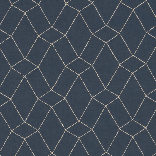 STOUT TEXTILES  MULTIPURPOSE,EMBROIDERIES TRANSITIONAL,, GEOMETRIC NAVY   - CARP-1