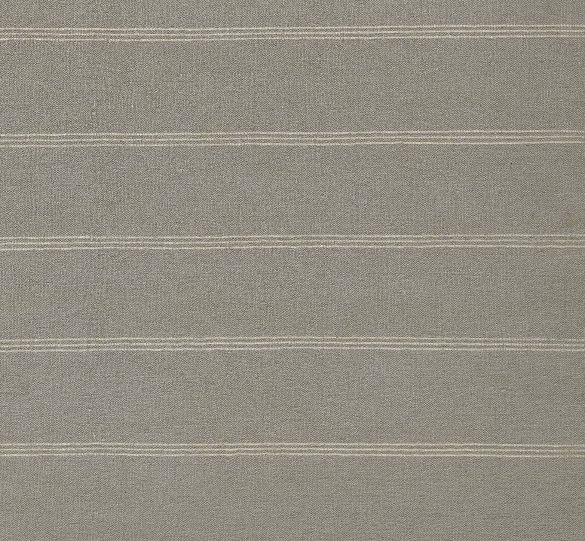 Beige linen-look fabric with thin white horizontal stripes; suitable for upholstery or curtains.