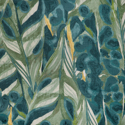 KRAVET COUTURE PRINT ABSTRACT TEAL,YELLOW,TEAL   - CASPIA.35.0