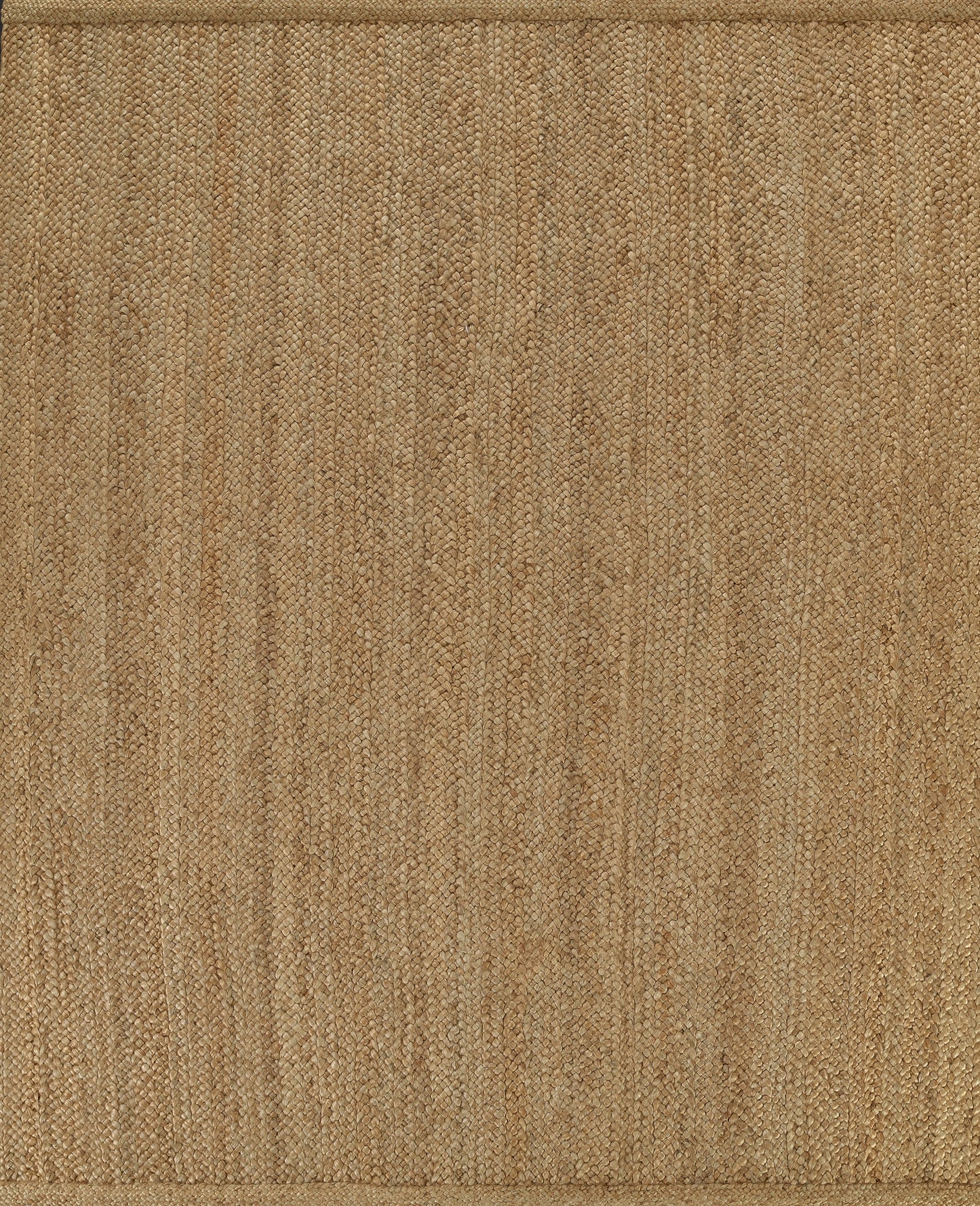 Natural beige round jute rug close-up; textured ribbed weave with subtle border.