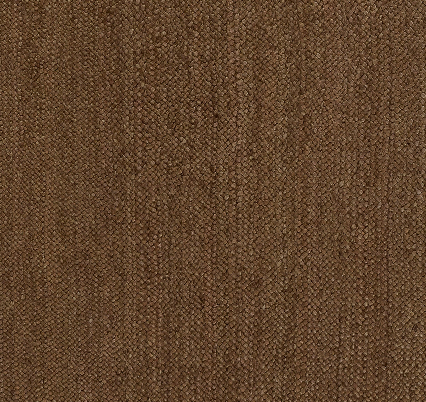 Brown woven loop-pile rug texture with tight earthy fibers.