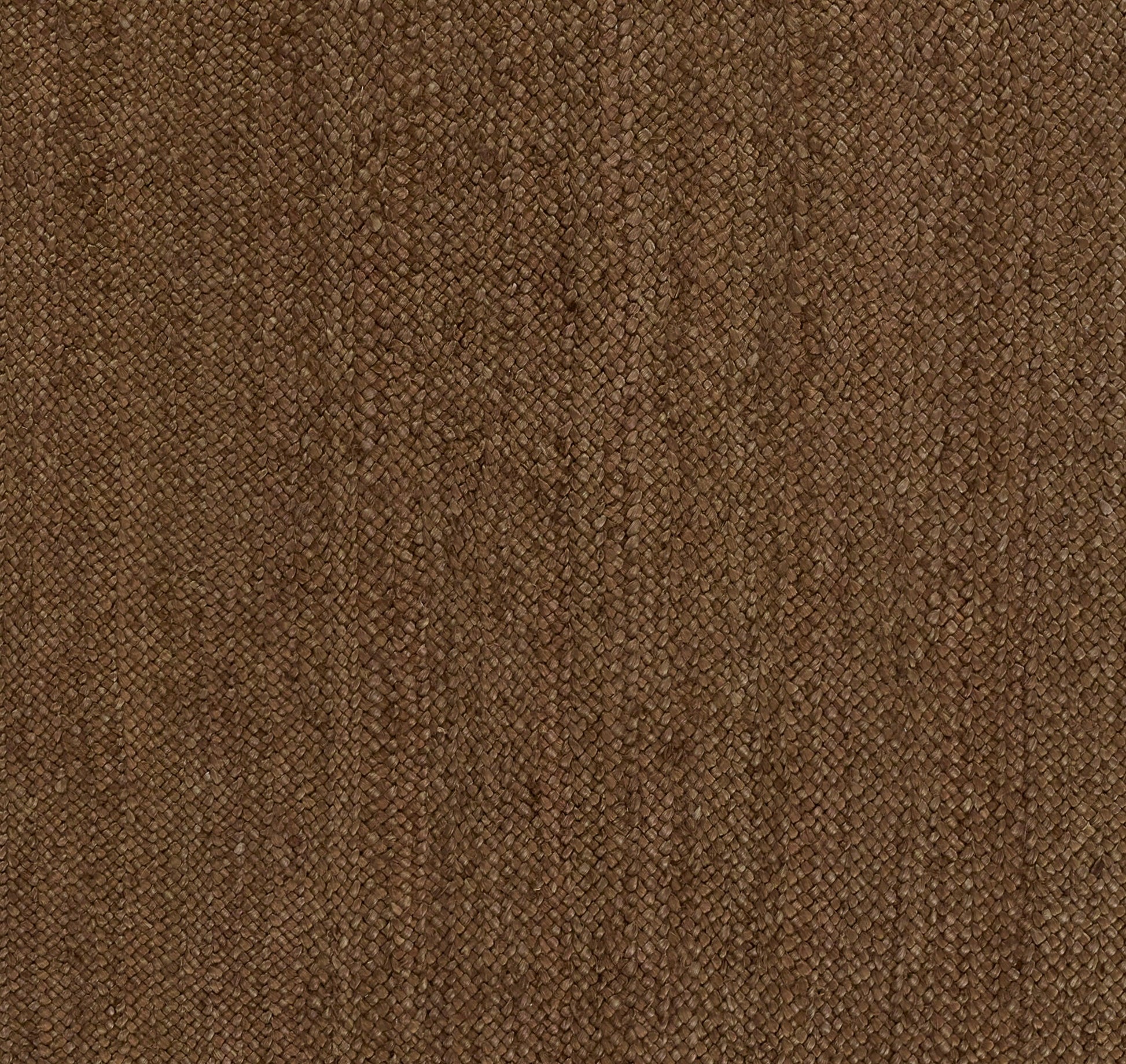 Brown woven loop-pile rug texture with tight earthy fibers.
