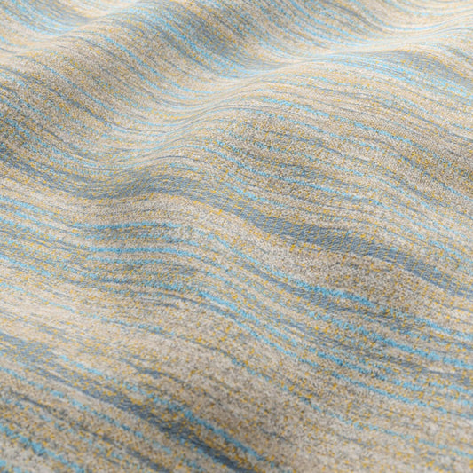 JF Fabrics FibreGuard Outdoor CASTAWAY 63 Fabric Texture, Stripe Navy, Light Blue, Yellow, Beige  Chenille, Texture, Outdoor - 9467263 J9301