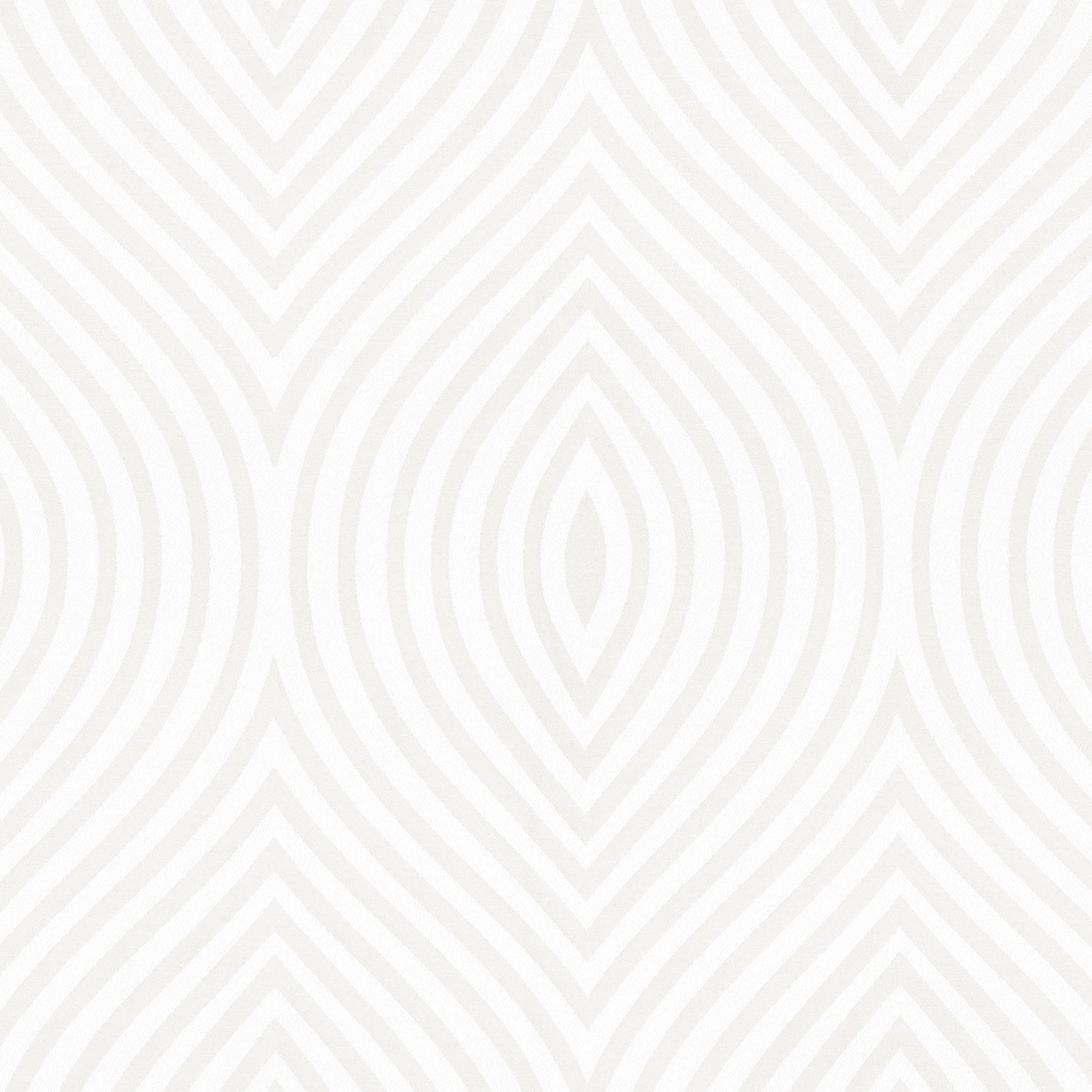 Cream fabric with beige teardrop-shaped arches forming a repeating geometric jacquard pattern.