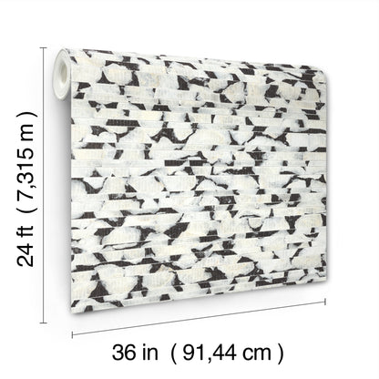 York Wallcoverings Carol Benson-Cobb Signature Capiz Offering Black and White Wallpaper  Nautical Blacks  Wallpaper - CC1201