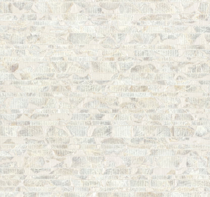 York Wallcoverings Carol Benson-Cobb Signature Capiz Offering White Pearl Wallpaper  Nautical Whites and Off-Whites  Wallpaper - CC1202
