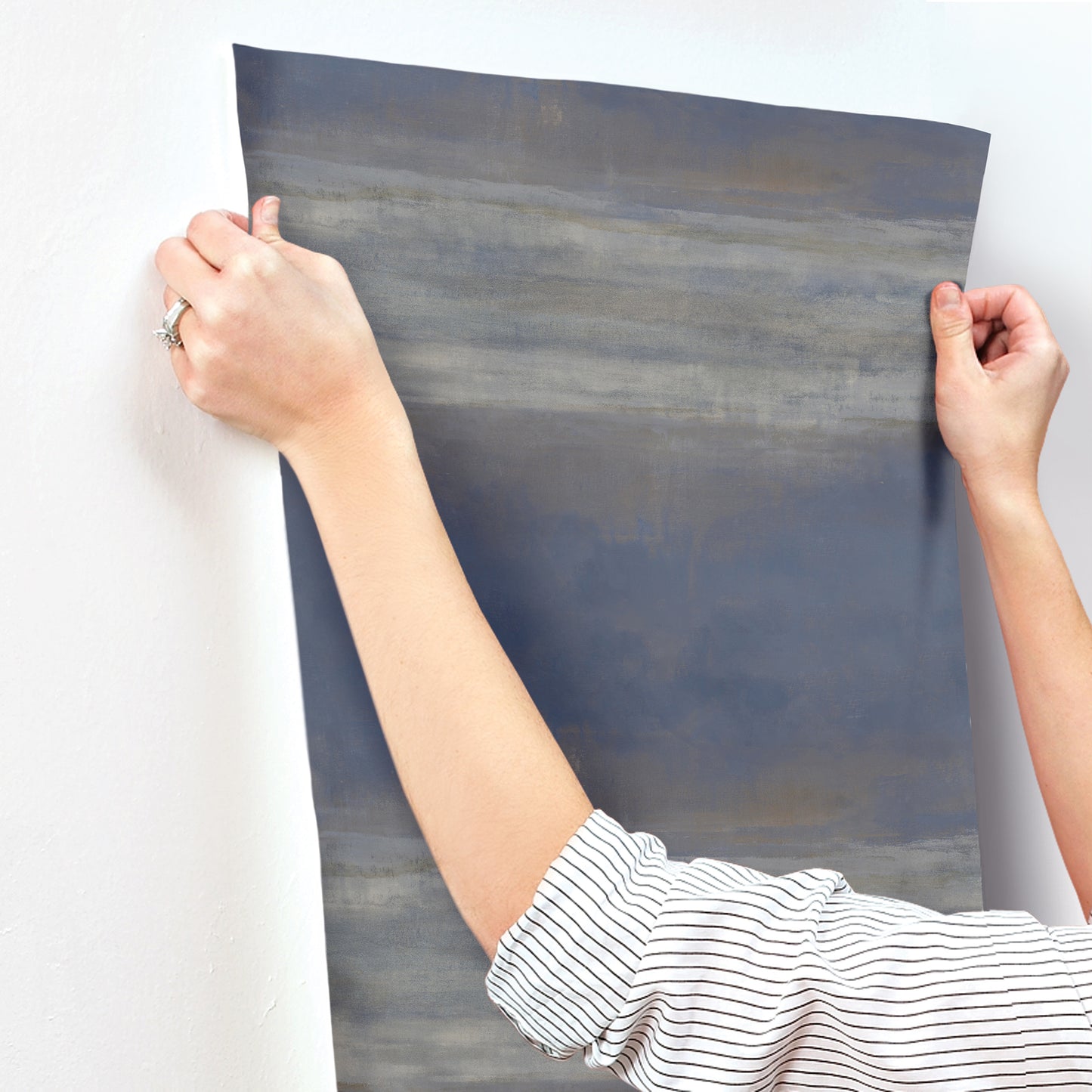 York Wallcoverings Carol Benson-Cobb Signature Serene Reflection Navy Wallpaper  Textures Blues  Wallpaper - CC1255