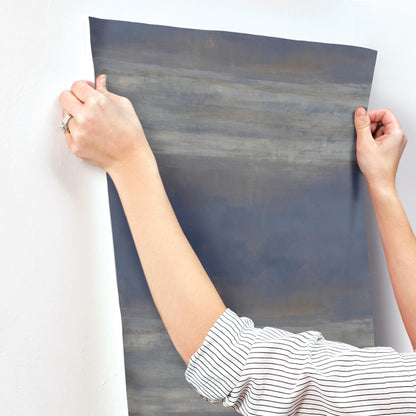 York Wallcoverings Carol Benson-Cobb Signature Serene Reflection Navy Wallpaper  Textures Blues  Wallpaper - CC1255